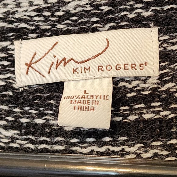 Kim Roger's Black Cable Knit Sweater 2 Button Front Closure. Women's Size L - Picture 5 of 11